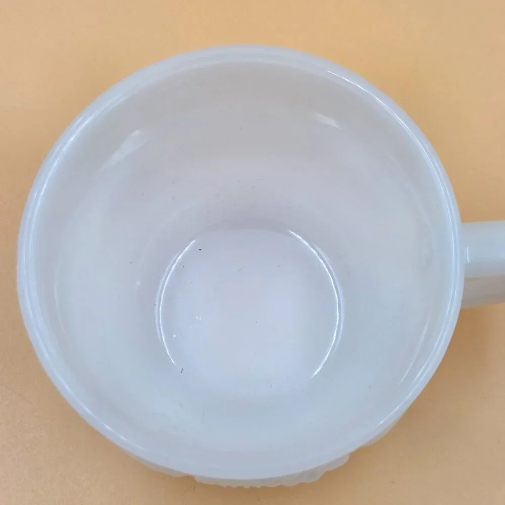Jeannette Fruit Pattern Milk Glass Punch Cup Vintage Set of 4 - Picture 5 of 6